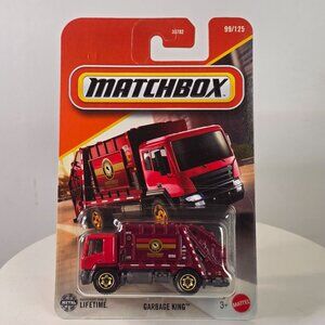 Matchbox Garbage King Die-Cast Toy Truck Model 99/125 Red & Yellow